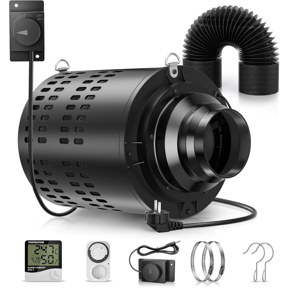 Carbon Filter Inline - Extractor de conductos de ventilador en